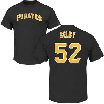 Men's Pittsburgh Pirates Colin Selby ＃52 Roster Name & Number T-Shirt - Black