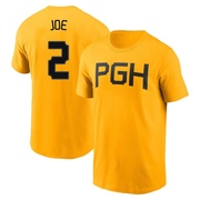 Men's Pittsburgh Pirates Connor Joe ＃2 2023 City Connect Name & Number T-Shirt - Gold