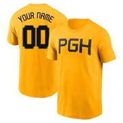 Men's Pittsburgh Pirates Custom ＃00 2023 City Connect Name & Number T-Shirt - Gold