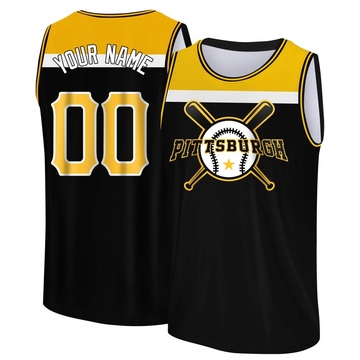 Men's Pittsburgh Pirates Custom ＃00 Legend Baseball Tank Top - Black/Yellow