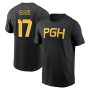 Men's Pittsburgh Pirates Dock Ellis ＃17 2023 City Connect Wordmark Name & Number T-Shirt - Black