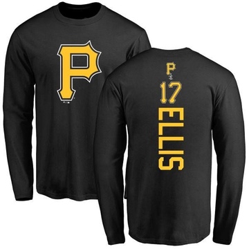 Men's Pittsburgh Pirates Dock Ellis ＃17 Backer Long Sleeve T-Shirt - Black