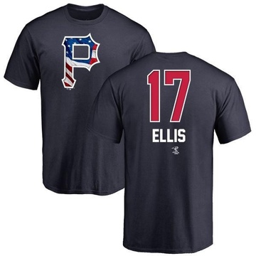 Men's Pittsburgh Pirates Dock Ellis ＃17 Name and Number Banner Wave T-Shirt - Navy