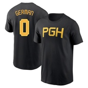 Men's Pittsburgh Pirates Domingo German ＃0 2023 City Connect Wordmark Name & Number T-Shirt - Black