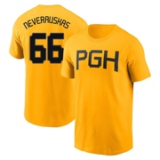 Men's Pittsburgh Pirates Dovydas Neverauskas ＃66 2023 City Connect Name & Number T-Shirt - Gold