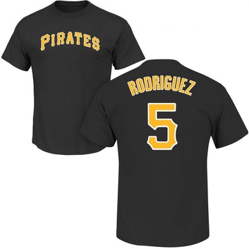 Men's Pittsburgh Pirates Endy Rodriguez ＃5 Roster Name & Number T-Shirt - Black