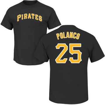 Men's Pittsburgh Pirates Gregory Polanco ＃25 Roster Name & Number T-Shirt - Black