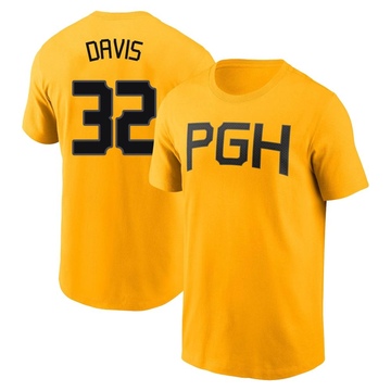 Men's Pittsburgh Pirates Henry Davis ＃32 2023 City Connect Name & Number T-Shirt - Gold