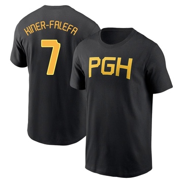 Men's Pittsburgh Pirates Isiah Kiner-Falefa ＃7 2023 City Connect Wordmark Name & Number T-Shirt - Black