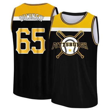 Men's Pittsburgh Pirates Jack Suwinski ＃65 Legend Baseball Tank Top - Black/Yellow