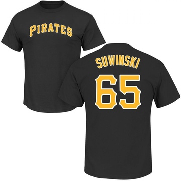 Men's Pittsburgh Pirates Jack Suwinski ＃65 Roster Name & Number T-Shirt - Black