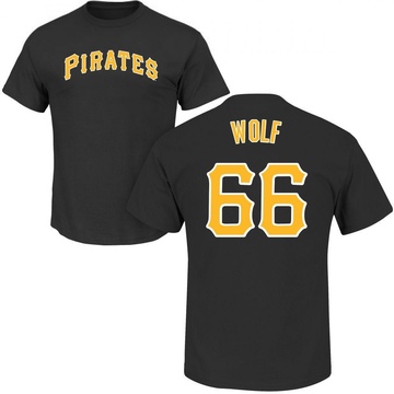 Men's Pittsburgh Pirates Jackson Wolf ＃66 Roster Name & Number T-Shirt - Black