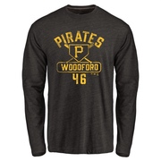 Men's Pittsburgh Pirates Jake Woodford ＃46 Base Runner Long Sleeve T-Shirt - Black