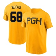 Men's Pittsburgh Pirates Jalen Beeks ＃68 2023 City Connect Name & Number T-Shirt - Gold