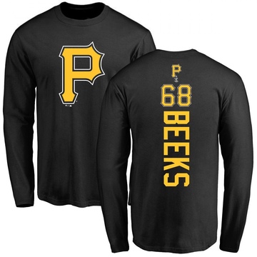 Men's Pittsburgh Pirates Jalen Beeks ＃68 Backer Long Sleeve T-Shirt - Black