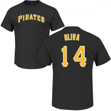 Men's Pittsburgh Pirates Jared Oliva ＃14 Roster Name & Number T-Shirt - Black