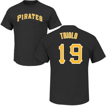 Men's Pittsburgh Pirates Jared Triolo ＃19 Roster Name & Number T-Shirt - Black