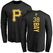 Men's Pittsburgh Pirates Jason Bay ＃38 Backer Long Sleeve T-Shirt - Black