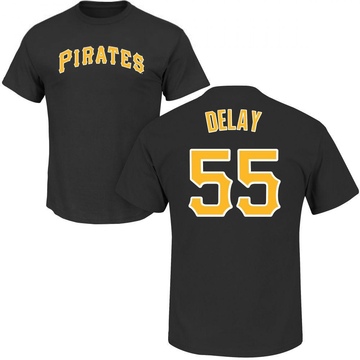 Men's Pittsburgh Pirates Jason Delay ＃55 Roster Name & Number T-Shirt - Black