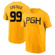 Men's Pittsburgh Pirates Jesus Castillo ＃99 2023 City Connect Name & Number T-Shirt - Gold