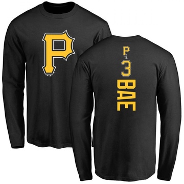 Men's Pittsburgh Pirates Ji Hwan Bae ＃3 Backer Long Sleeve T-Shirt - Black