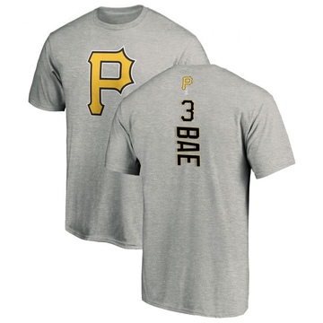 Men's Pittsburgh Pirates Ji Hwan Bae ＃3 Backer T-Shirt Ash