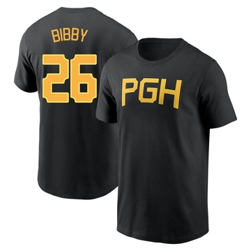 Men's Pittsburgh Pirates Jim Bibby ＃26 2023 City Connect Wordmark Name & Number T-Shirt - Black