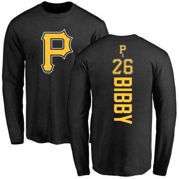 Men's Pittsburgh Pirates Jim Bibby ＃26 Backer Long Sleeve T-Shirt - Black