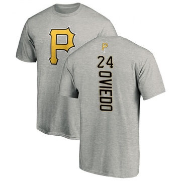 Men's Pittsburgh Pirates Johan Oviedo ＃24 Backer T-Shirt Ash