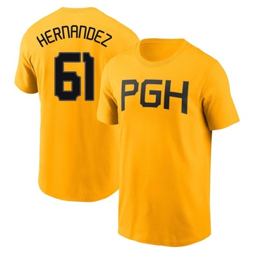 Men's Pittsburgh Pirates Jose Hernandez ＃61 2023 City Connect Name & Number T-Shirt - Gold