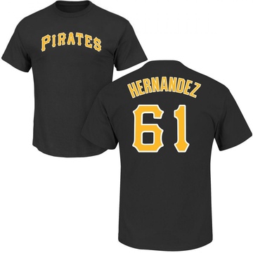 Men's Pittsburgh Pirates Jose Hernandez ＃61 Roster Name & Number T-Shirt - Black