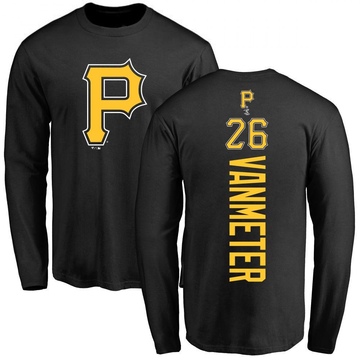 Men's Pittsburgh Pirates Josh VanMeter ＃26 Backer Long Sleeve T-Shirt - Black