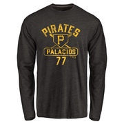 Men's Pittsburgh Pirates Joshua Palacios ＃77 Base Runner Long Sleeve T-Shirt - Black