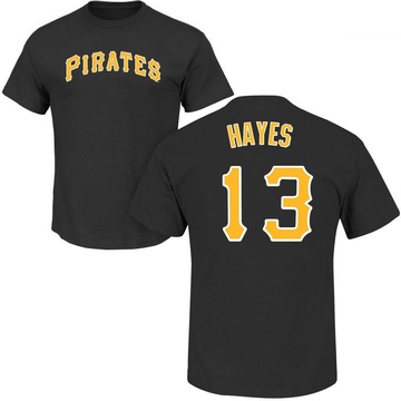 Men's Pittsburgh Pirates Ke'Bryan Hayes ＃13 Roster Name & Number T-Shirt - Black