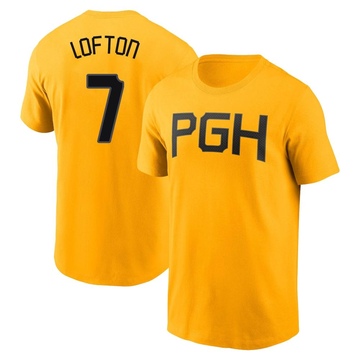 Men's Pittsburgh Pirates Kenny Lofton ＃7 2023 City Connect Name & Number T-Shirt - Gold