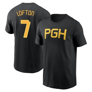 Men's Pittsburgh Pirates Kenny Lofton ＃7 2023 City Connect Wordmark Name & Number T-Shirt - Black