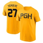 Men's Pittsburgh Pirates Kent Tekulve ＃27 2023 City Connect Name & Number T-Shirt - Gold