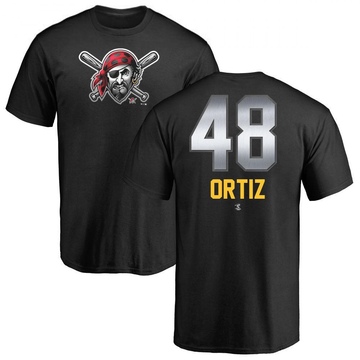 Men's Pittsburgh Pirates Luis Ortiz ＃48 Midnight Mascot T-Shirt - Black