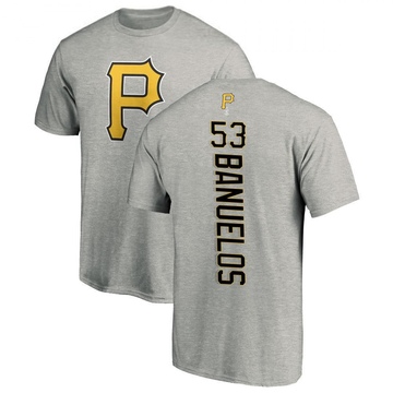 Men's Pittsburgh Pirates Manny Banuelos ＃53 Backer T-Shirt Ash