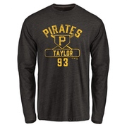 Men's Pittsburgh Pirates Michael Taylor ＃93 Base Runner Long Sleeve T-Shirt - Black