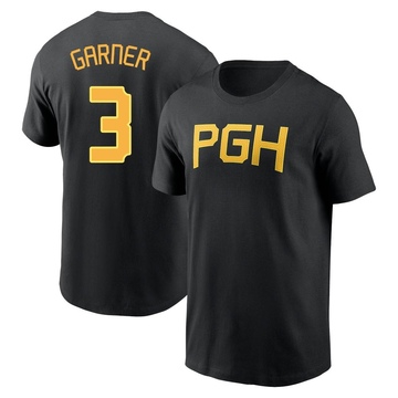 Men's Pittsburgh Pirates Phil Garner ＃3 2023 City Connect Wordmark Name & Number T-Shirt - Black