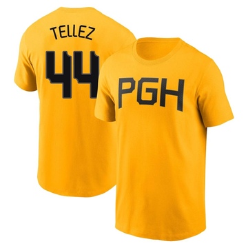 Men's Pittsburgh Pirates Rowdy Tellez ＃44 2023 City Connect Name & Number T-Shirt - Gold