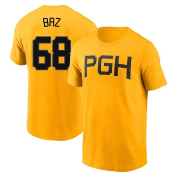 Men's Pittsburgh Pirates Shane Baz ＃68 2023 City Connect Name & Number T-Shirt - Gold