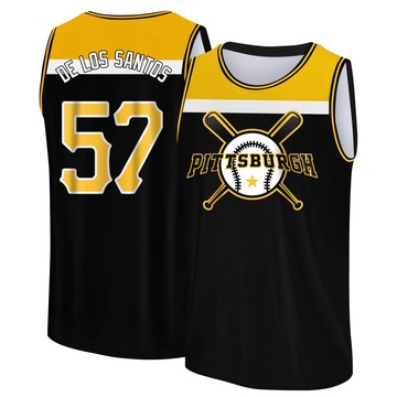 Men's Pittsburgh Pirates Yerry De Los Santos ＃57 Legend Baseball Tank Top - Black/Yellow