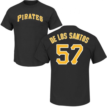 Men's Pittsburgh Pirates Yerry De Los Santos ＃57 Roster Name & Number T-Shirt - Black