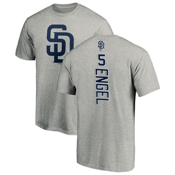 Men's San Diego Padres Adam Engel ＃5 Backer T-Shirt Ash