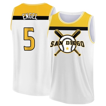 Men's San Diego Padres Adam Engel ＃5 Legend Baseball Tank Top - White/Yellow