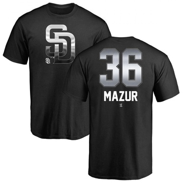 Men's San Diego Padres Adam Mazur ＃36 Midnight Mascot T-Shirt - Black