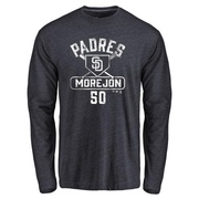 Men's San Diego Padres Adrian Morejon ＃50 Base Runner Long Sleeve T-Shirt - Navy