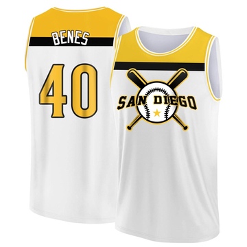 Men's San Diego Padres Andy Benes ＃40 Legend Baseball Tank Top - White/Yellow